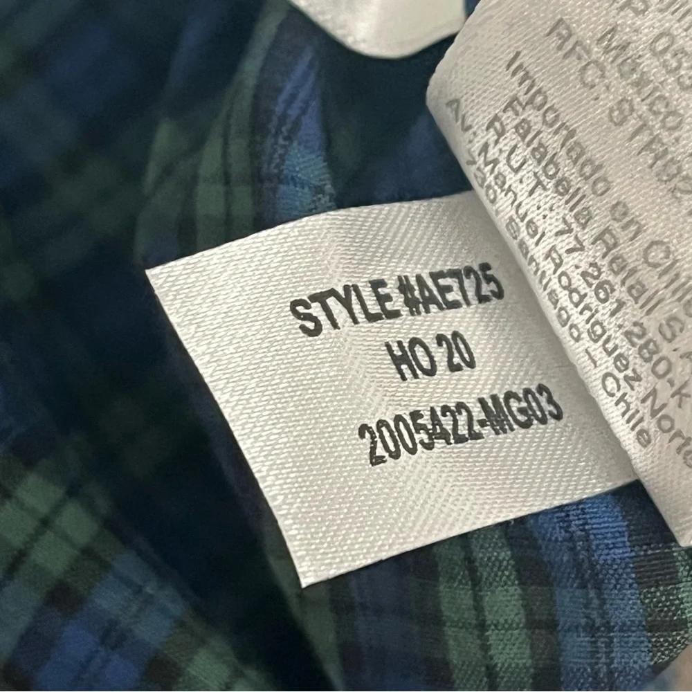 J. Crew Oxford Shirt Organic Cotton Plaid Check‎ Button Up NWT Stretch Men’s XS